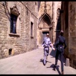 Antonio Albanese e Sergio Rubini nelle stradine intorno alla Cattedrale del Barrio Gotico in Manuale d'Amore 2