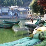 Isola di Jin Suo sul lago Erhai, villaggio di pescatori Bai