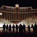 La mitica scena del film Ocean's Eleven di fronte all'hotel Bellagio di Las Vegas