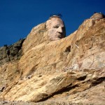 Crazy Horse durante la fase di scultura