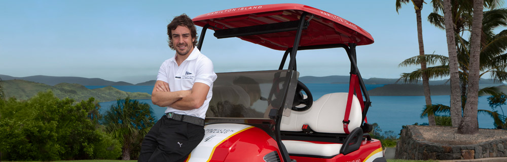 Alonso con Buggy rosso fiammante