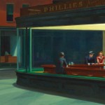 Il celebre Nighthawks di Edward Hopper 1942 -(uno dei pittori presente)