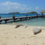 Su una delle spiagge di Bora Bora