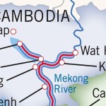 Si vede la via del Mekong in Cambogia