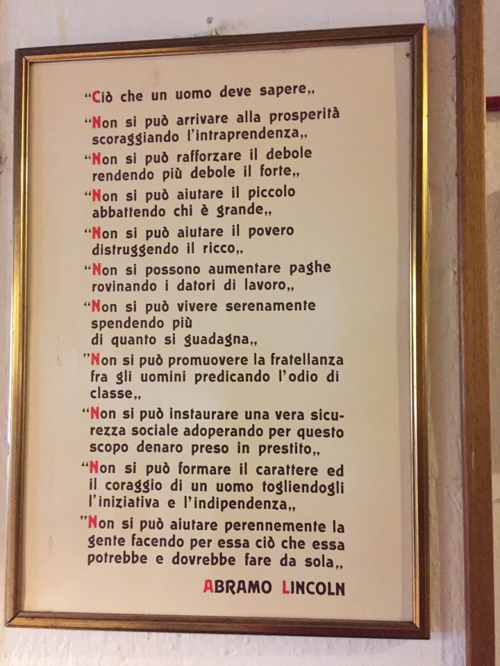 Le frasi di Lincoln in bella mostra