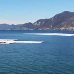 Lavori di preparazione sul lago d'Iseo