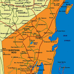 Quintana Roo in arancio nella mappa