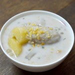 Tapioca cotta con crema di cocco e di banana