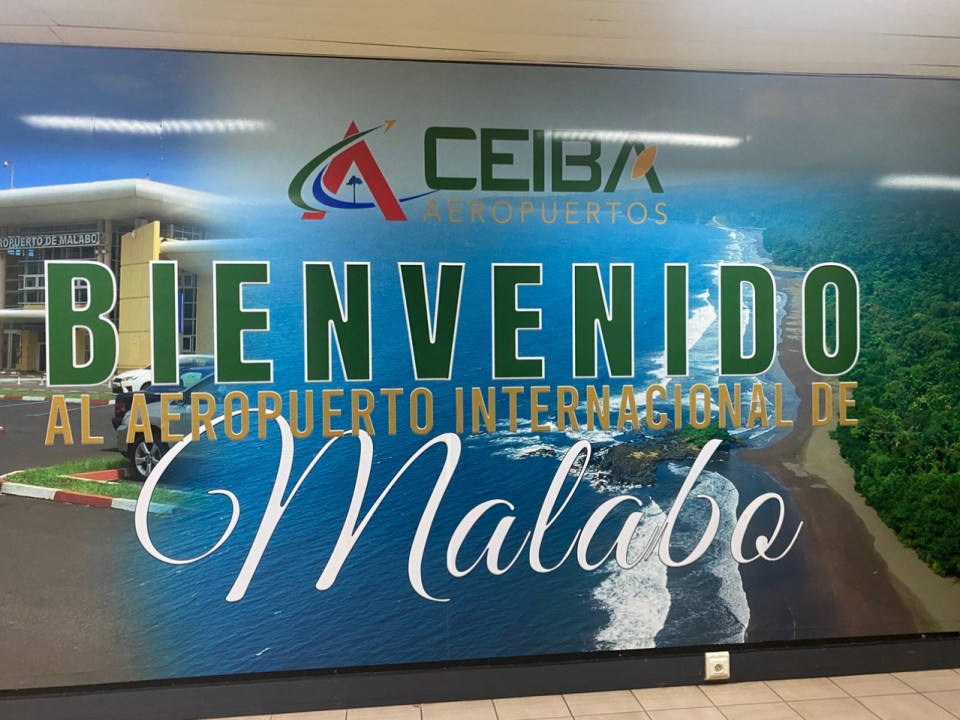 Arrivo all'aeroporto internazionale di Malabo sull'isola di Bioko